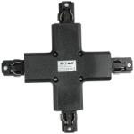 V-TAC X alakú tracklight sín csatlakozó, fekete - SKU 3526 (3526)