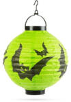  Halloween-i LED-es lampion, zöld denevér (11399E)