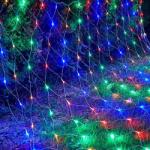 Life Light Led Karácsonyi háló 192db színes Leddel, 8 funkciós, villogtatható, toldható, IP44, kültérre is! Life Light Led 2 év garancia! (LLKIP44TIMNET192LMC)