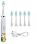 CCO - CRM diversity Periuta Sonic Electric pentru copii, IPX6, 19800 vib min, 4 programe, 6 capete de rezerva, incarcare USB. alb (329)