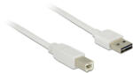 Delock Kábel EASY-USB 2.0 A - B-típusú 5m, fehér (85155) (85155)
