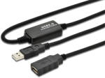MicroConnect USB 2.0 aktív hosszabbító kábel 10m (USB2.0AAF10A) (USB2.0AAF10A)