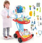 Pepita LittleONE by Pepita jucărie Cărucior medical cu aparat ECG, accesorii cu lumină, sunet 17pcs - red (SL10D090)