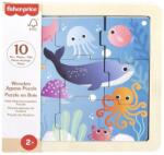 Mattel Mini puzzle din lemn, Fisher Price, Oceanul, 9 piese, HXV17 (N000HXV15_002w) Puzzle