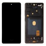Samsung G780, G781 Galaxy S20 FE, S20 FE 5G előlap keret, lcd kijelző és érintőpanel, sötétkék, cloud navy, fekete (Same size OLED)