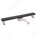 FERRO ORA rozsdamentes acél zuhanyfolyóka polírozott ráccsal 70 cm, fekete OL1-70-BL (OL1-70-BL)