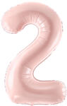 PartyDeco 2-es születésnapi szám fólia lufi - világos rózsaszín 72 cm