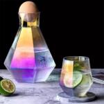 Giftspot Set 4 Cani de Sticla si Carafa Diamond