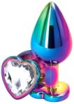 Passion Labs Anal Plug Rainbow Buttplug Large, Heart Shape, Clear Crystal