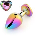Passion Labs Anal Plug Rainbow Buttplug Medium, Heart Shape, Multicolor
