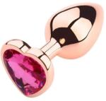 Passion Labs Anal Plug Medium, Rose Gold, Dark Pink Stone