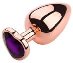 Passion Labs Anal Plug Large, Rose Gold, Dark Purple Stone