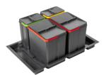 GTV Cos de gunoi colectare selectiva cu 4 compartimente 2x15l + 2x7l antracit (PB-AS-800-2X15L-2X7L) Cos de gunoi