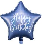 Party Deco Фолиев Балон "Happy Birthday", 40см, Тъмносин (FB93-074)