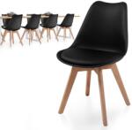 Miadomodo Set de 8 scaune de masă, negru (ESST04sw08ER)