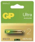 GP Batteries GP B02112 Ultra alkáli elem AAA (LR03) 2db/bliszter (B02112) - officedepot