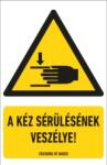  munkavédelmi matrica önt. 160x250 a kéz sérülésének veszélye!