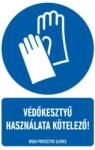  munkavédelmi matrica önt. 160x250 védőkesztyű haszn. kötelező