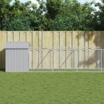 vidaXL világosszürke horganyzott acél kutyakennel 117 x 609 x 123 cm (3189065)