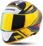 Cassida Aero Drome zárt motorkerékpár sisak kék-fluo sárga-narancssárga-vörös-világos kék-fehér