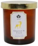 Arôme karácsonyi illatgyertya elegáns üvegben - 125 g - Chestnut & Clove / gesztenye és szegfűszeg (IMO-TCO-8595556469163)