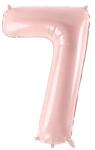 PartyDeco 7-es születésnapi szám fólia lufi - világos rózsaszín 72 cm