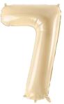 PartyDeco 7-es születésnapi szám fólia lufi - bézs 72 cm