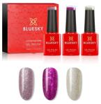 Bluesky Mini set Xmas Wish List csillogó rózsaszín, bordó és pezsgőszín géllakk díszdobozban