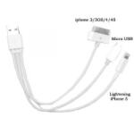 Hama Кабел 3 в 1 - LIGHTNING, microUSB и за старите iPhone-и