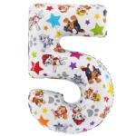BP Balon din folie aniversar cifra 5 alb - Paw Patrol 72 cm