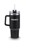 FOXIGY Термочаша за кола със сламка 1200 ml черна