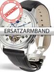 Perigaum Replacement Strap Black 24 mm With Folding Clasp Silver,