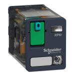 Schneider Electric Harmony Electromechanical Relays - RPM22JD - RPM teljesítményrelé, 2CO, 15A, 12VDC, tesztgombbal, LED - del (RPM22JD)
