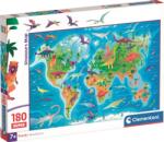 Clementoni Puzzle pentru copii Clementoni din 180 piese - Harta dinozaurilor (29790) Puzzle