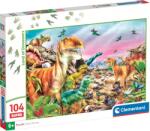 Clementoni Puzzle pentru copii Clementoni din 104 piese - Țara Dinozaurilor (25779) Puzzle