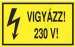  munkavédelmi matrica önt. 100x60 vigyázz! 230v!