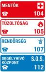  munkavédelmi tábla pvc 150x200 segélykérő telefonszámok