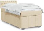 vidaXL krémszínű szövet rugós ágy matraccal 80 x 200 cm (3286907)