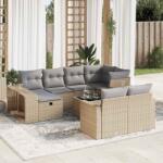 vidaXL 11 részes bézs polyrattan kerti ülőgarnitúra párnákkal (3326073)