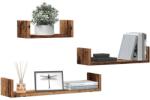 vidaXL 3 db antik fa színű szerelt fa fali polc (855792) - vidaxl
