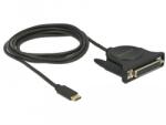 Delock Adapter USB Type-C 2.0 apa > 1 x párhuzamos DB25 anya csatlakozó (62980)