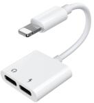 JOYROOM Lightning - 2x Lightning fejhallgató-adapter audio és töltő fehér (S-Y104)