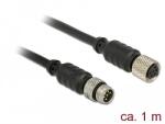Delock M8 Sensor- / Aktorkabel 6 Pin Stecker zu 6 Pin Buchse wasserdicht 1 m Delock (12690)