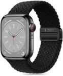 Apple Watch 6/7/8/9/10/SE (40 / 41 / 42 mm) okosóra szíj - Tech- Protect Nylonmag - fekete szövet szíj - tokgalaxis