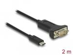 Delock Adapter USB Type-C - 1 x soros RS-232 D-Sub 9 tűs apa anyacsavarokkal 2 m (64196)