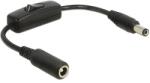 Delock DC-adapterkábel, 5, 5 x 2, 5 mm csatlakozódugó > DC-csatlakozóhüvely 5, 5 x 2, 5 mm, kapcsolóval, (65497)