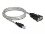 Delock Adapter A-típusú USB 2.0 - 1 x soros RS-232 D-Sub 9 + Adapter D-Sub 25 (61314)