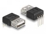 Delock Adapter A-típusú USB 2.0 anya 4 tű 90 szögben hajlítva (66637) - dellaprint