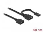 Delock RGB csatlakozó kábel 3 tűs 5 V-s RGB / ARGB LED fényhez és 2 db. 3 tűs anya csatlakozóval 50 (86001)