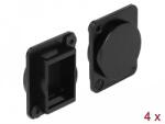 Delock D-típusú fedél fekete 4 db. (86504)